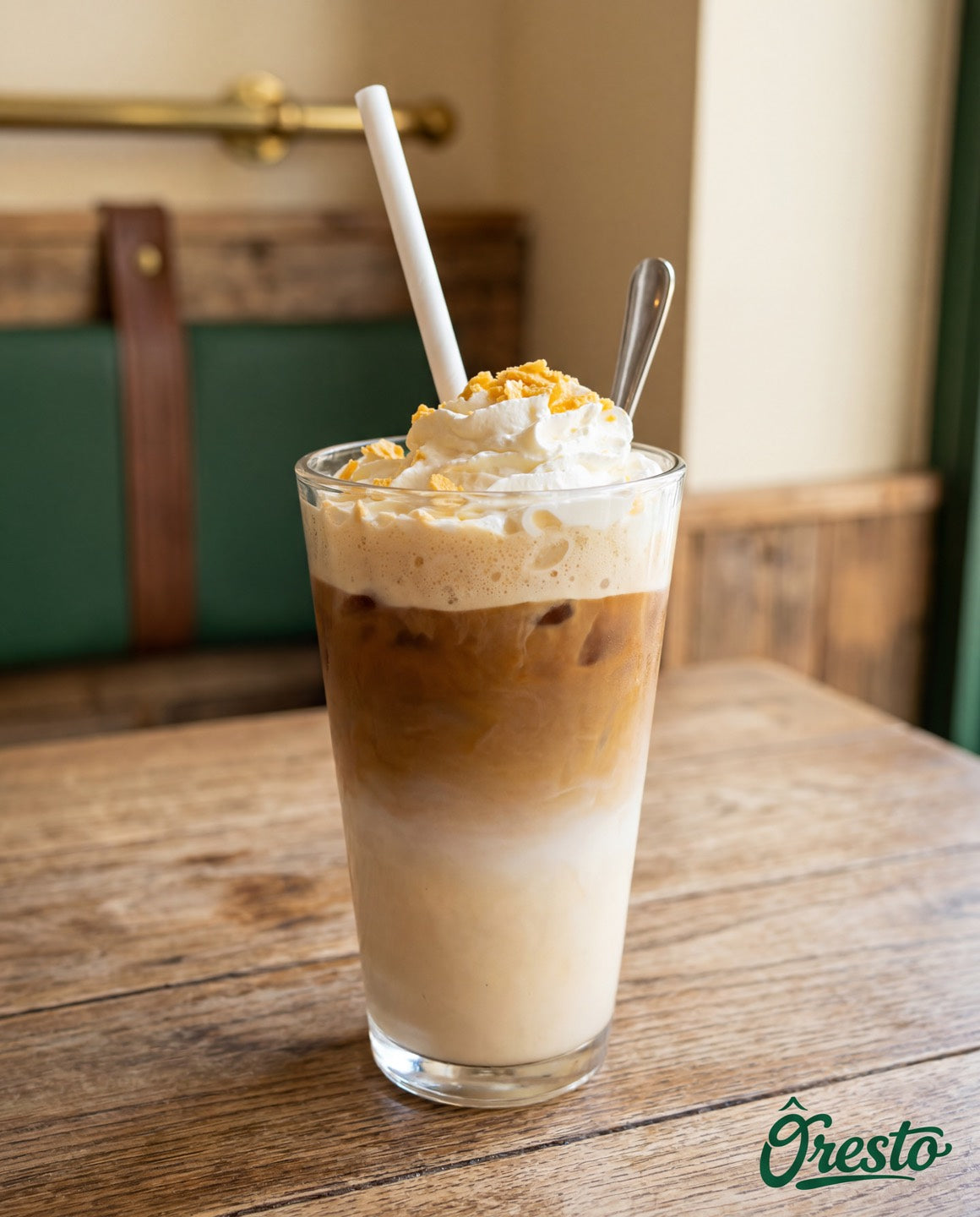 Café glacé garni de crème fouettée chez Ôresto